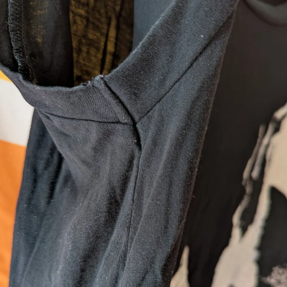 Allsaints Rip It Up Tunic Tee Black Grey Tone Abstract Graphic High Low Hem - Picture 9 of 12